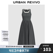 UR2025夏季新款女裝拼接假兩件撞色無(wú)袖連衣裙UWM750057