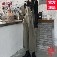 俞兆林（YUZHAOLIN）工裝吊帶背帶九分休閑褲女2025春秋季新款時(shí)尚女裝寬松闊腿直筒褲 圖片色 背帶褲 S 建議80-95斤