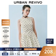 UR2025秋季新款女裝法式波點(diǎn)蝴蝶結(jié)裝飾無袖連衣裙UWG750189 米白印花 2XL