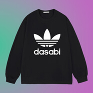 DASABI長袖t恤趣味搞笑抖音同款重磅純棉惡搞趣味2023秋季打底衫
