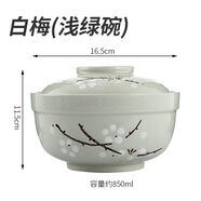 原味主義大碗面杯帶有蓋子泡面帶飯蒸飯拌沙拉梅花 白梅淺綠碗