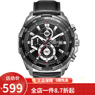 卡西歐（CASIO） 卡西歐(CASIO)男士手表 防水石英男表 黑盤(pán)黑色皮帶EFR-539L-1A