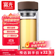 富光 男女士雙層玻璃杯 高硼硅玻璃304茶隔水杯子 帶茶隔泡茶杯500ml