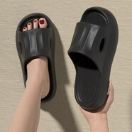 回力踩屎感拖鞋男夏季2025新款室內家居浴室防滑靜音不臭腳情侶涼拖女 黑色6093 36-37 35/36適合腳穿