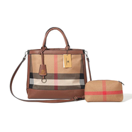 英國巴家百搭條紋手提包新款大包時(shí)尚包子母棕色2025潮流輕奢 棕色(35*10*30)