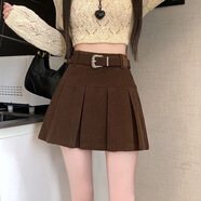 盛昭達超短裙無(wú)內襯蕾絲蓬蓬半身裙女夏季高腰顯瘦粉色蛋糕裙a字短裙子 咖啡色秋冬 厚款 【有內襯送腰帶】 S 【建議80-95斤】