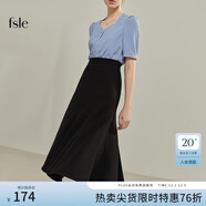 范思藍恩22FS2036法式分割魚(yú)尾半身裙女夏季新款A字高腰傘裙 黑色 S