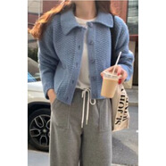 SKYHEART韓國大翻領(lǐng)加厚毛衣外套女秋 粉色 均碼