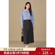 獨束大碼女裝裙擺壓褶A字半身裙2024年冬新款新復古回潮法式優(yōu)雅顯瘦 芝麻灰 XL (尺碼：3)