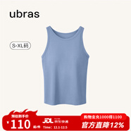 ubras羅紋bra-in經(jīng)典小圓領(lǐng)背心女修身收副乳可外穿針織衫背心