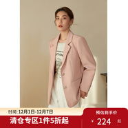 獨束大碼女裝通勤輕職業(yè)隨性西裝外套女春季新款微胖mm簡(jiǎn)約風(fēng)尚上衣 云層粉 L （尺碼：2） 拍前和客服確認尺碼