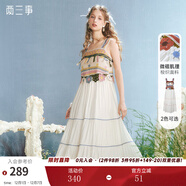 兩三事度假吊帶連衣裙2025夏季新款白色裙子民族風(fēng)長(cháng)裙女甜莓慕斯 紅花色 S