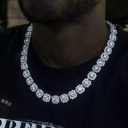 歐美潮牌嘻哈滿(mǎn)鉆冰糖項鏈美式街頭古巴鏈高級感說(shuō)唱配飾百搭飾品 60cm 高質(zhì)量冰糖項鏈