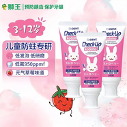獅王（Lion）DENT齒科級 兒童牙膏60g 低氟低研磨低發(fā)泡【草莓味】3支裝