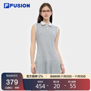 FILA FUSION斐樂(lè )潮牌女子針織連衣裙2025夏季無(wú)袖百褶連身裙