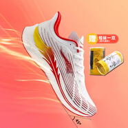 玩覓（ONEMIX）翼甲網(wǎng)面透氣輕便運動(dòng)鞋馬拉松跑鞋減震訓練鞋男跳繩鞋女 無(wú)碳板#鳳凰白紅# 45