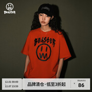 BEASTER 春夏鬼臉短袖T恤男夏季基礎白T情侶裝潮牌上衣 紅色 L