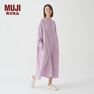 無(wú)印良品（MUJI） IDEE 女式 強捻 連帽套頭連衣裙 女裝裙子春季  GAD03C4S 淺紫色 M (155/80A)