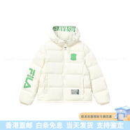 斐樂(lè )（FILA）聯(lián)名款 短款寬松休閑保暖字母印花連帽長(cháng)袖羽絨服 女款 椰奶白 椰奶白 S