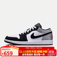 耐克NIKE男休閑鞋喬丹AJ1 JORDAN 1低幫運(yùn)動(dòng)鞋 HF3148-106黑白灰44