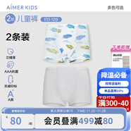 愛(ài)慕兒童新品棉底襠抗菌莫代爾兒童內褲男女童平角內褲2條裝A類(lèi)薄透氣短褲 男-滿(mǎn)分方程 2條 170 （100-120斤）