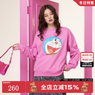 拉拉波波哆啦A夢(mèng)新款設計感減齡薄衛衣女圓領(lǐng)寬松顯瘦高級上衣ABCD-WSTS18 粉色 M