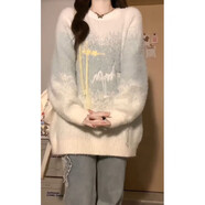 俞兆林（YUZHAOLIN）慵懶漸變色加厚套頭針織毛衣女2025秋冬新款仿貂毛軟糯針織外套 漸變色毛衣 S 建議70斤-95斤