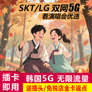 SKT/LGU雙通道5G韓國無(wú)限流量卡不限速首爾濟州島不限量電話(huà)卡 4天無(wú)限流量【插卡即用】