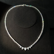 時(shí)尚經(jīng)典百搭鑲鋯石愛(ài)心心形3爪網(wǎng)球鎖骨鏈項鏈送女友送老婆 愛(ài)心頸圈