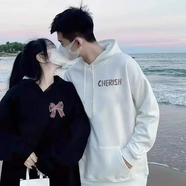 disoo不一樣情侶裝衛衣秋冬季2025新款出片特別的ins高級感外套裝 女黑+男白重磅春秋薄款蝶結惜愛(ài) 3-女黑+男白 均碼 異地可免費分開(kāi)發(fā)貨(可找客服咨詢(xún))