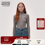 Teenie Weenie小熊女裝簡(jiǎn)約風(fēng)冬澳洲美麗諾羊毛亨利領(lǐng)打底針織毛衣 灰色 S 160