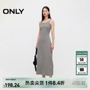 ONLY秋季通勤百搭收腰修身長(cháng)款吊帶連衣裙女|124161018 G47 淺花灰色 S (160) 80A