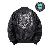 杜西哲（DUXIZHE）秋冬季潮流刺繡夾克男加棉情侶裝個(gè)性青年薄款鳳凰外套棒球服女厚 黑色100【加棉】 M 【105-120斤】【身高175以下】