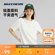 斯凱奇夏季男女情侶同款繽紛休閑系列透氣半袖針織短袖T恤L223U165