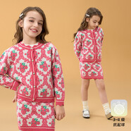 夢(mèng)特嬌童裝女童草莓針織套裝秋冬新開(kāi)衫短裙兩件套甜美荷葉邊洋氣穿搭