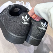 阿迪達斯 （adidas）三葉草板鞋男鞋2025秋冬新款Superstar 2代貝殼頭低幫運動(dòng)休閑鞋 JQ3211黑色牛仔 雙鞋帶 40.5 (250mm)