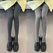 唯哲思2025新款打底褲收腹豎條紋女外穿顯瘦秋冬加絨加厚保暖螺紋連褲襪 深灰+淺灰/踩腳（格雷系穿搭）兩件裝 33 0克秋冬厚絨【110-160斤】