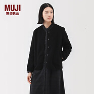 無(wú)印良品（MUJI） 女式 抓絨 開(kāi)衫 外套 外衣 長(cháng)袖 25年冬季 女裝 BB2T4C5A 黑色 L （165/88A）