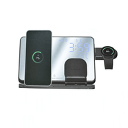 三星（SAMSUNG）適配iftit三合一15w無(wú)線(xiàn)充電器 45W移動(dòng)電源充電寶20000毫安 S24ultra手機手表watch耳機磁吸充電 *鏡子款*無(wú)線(xiàn)充電器 iftit 三合一(黑灰)