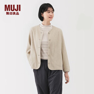 無(wú)印良品（MUJI） 女式 抓絨 開(kāi)衫 外套 外衣 長(cháng)袖 25年冬季 女裝 BB2T4C5A 燕麥色 M （160/84A）