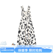 西町村屋（SETIROM）連衣裙女2023春季新款文藝長(cháng)裙子法式水墨花朵抽褶吊帶裙 XAAB10174花色 均碼
