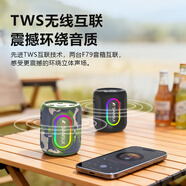 SANSUI山水 F79藍牙音響 低音炮音響 便攜式音箱 晨練音響廣場(chǎng)舞大音量騎行免提通話(huà)幻彩燈音響TWS互聯(lián) TWS互聯(lián)【2臺】迷彩色+經(jīng)典黑