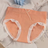 馨蔓莉獨立包裝日系甜美女內褲棉襠女士中腰三角褲薄款透氣柔軟提臀收腹 甜橙色 均碼