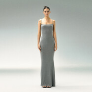 奉希Ariseism美式復古針織吊帶長(cháng)裙女2025夏季新款連衣裙修身包臀裙子 花灰 XS