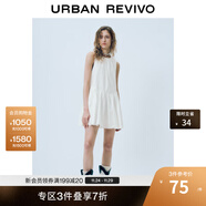UR2025夏季新款女裝法式多系帶無(wú)袖連衣裙UYY750053 本白 (袖口偏大) XL