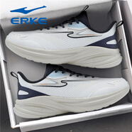 鴻星爾克男鞋加絨運動(dòng)鞋男2026新款冬季棉鞋輕便軟底跑步鞋緩震休閑鞋子男 3289微白/宇宙藍(皮面) 41 高性?xún)r(jià)比