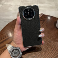 神舟適用華為matex6手機殼新款x5典藏版折疊屏中軸磁吸保護套閃粉 電鍍銀星之光-中軸磁吸-黑色 小米MIX Fold4