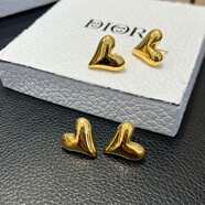 18k金尖桃心耳釘au750彩金小眾精致韓版時(shí)尚流行愛(ài)心耳釘黃金 黃色