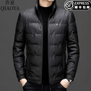 喬亞意大利輕奢中青年羽絨服冬季御寒保暖時(shí)尚休閑帥氣防寒外套男 AF006-黑色 L 175/92A【建議120-140斤】