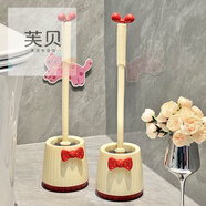 米黛蕾蝴蝶結家用馬桶刷長(cháng)柄底座死角套裝廁所刷子衛生間清潔浴室神器 蝴蝶結圓筒馬桶刷(2只裝+紅蝴蝶結) 不占空間/造型簡(jiǎn)約可愛(ài)
